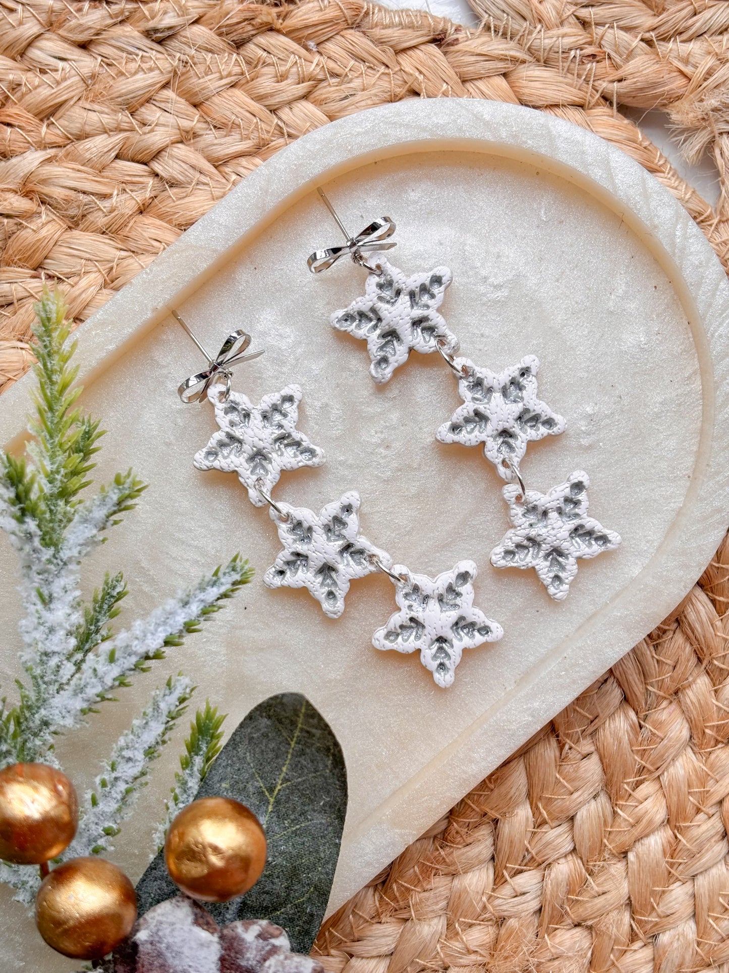 Silver and White Snowflakes