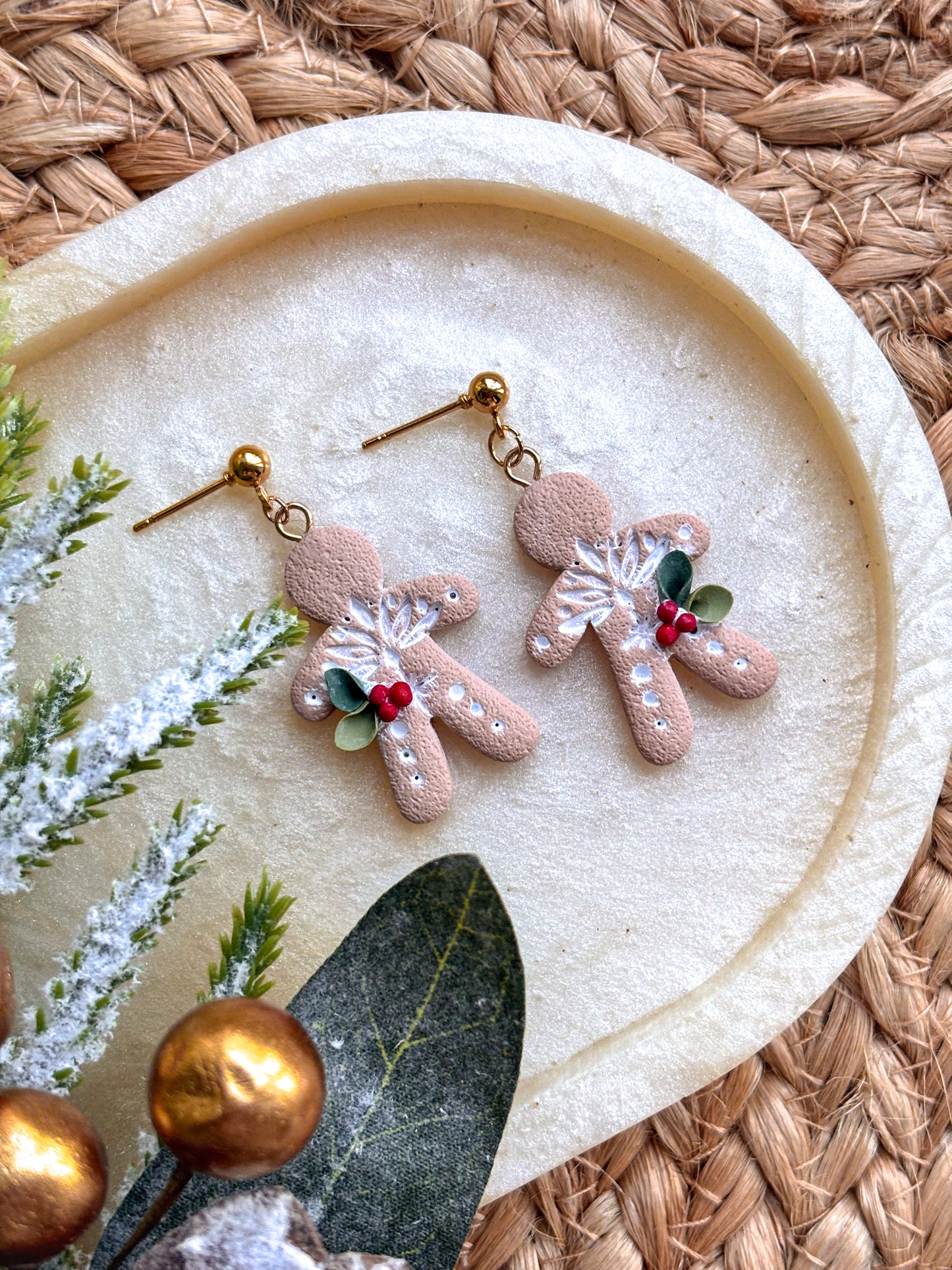 Scandi style Gingerbread Men Dangles