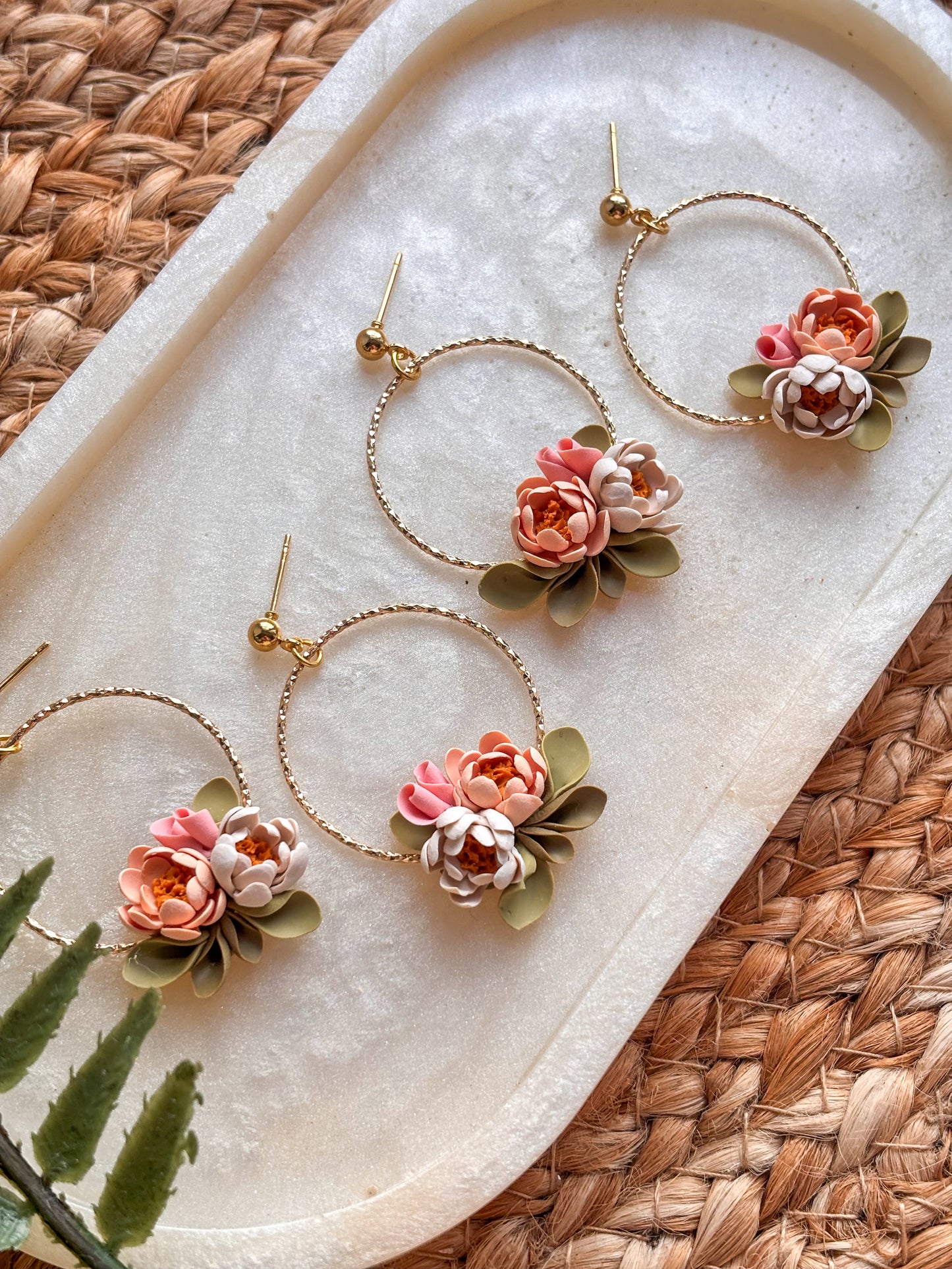 Peach Sorbet Wreath Dangles