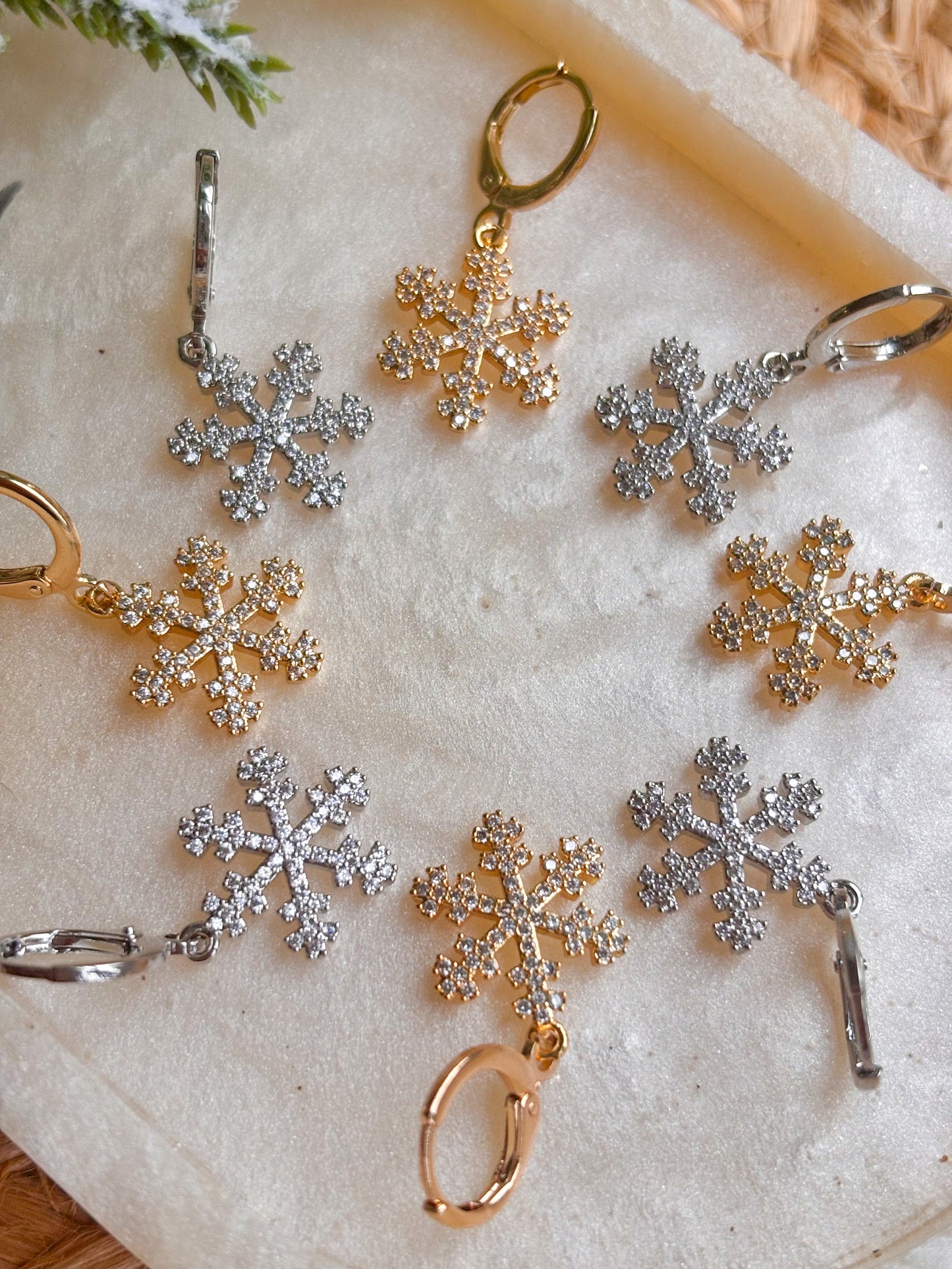 Sparkly Snowflake Huggies