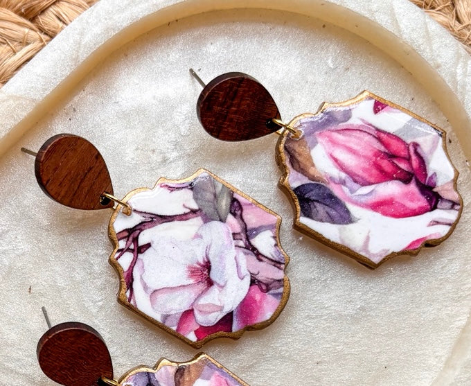 Winter Floral Dangles