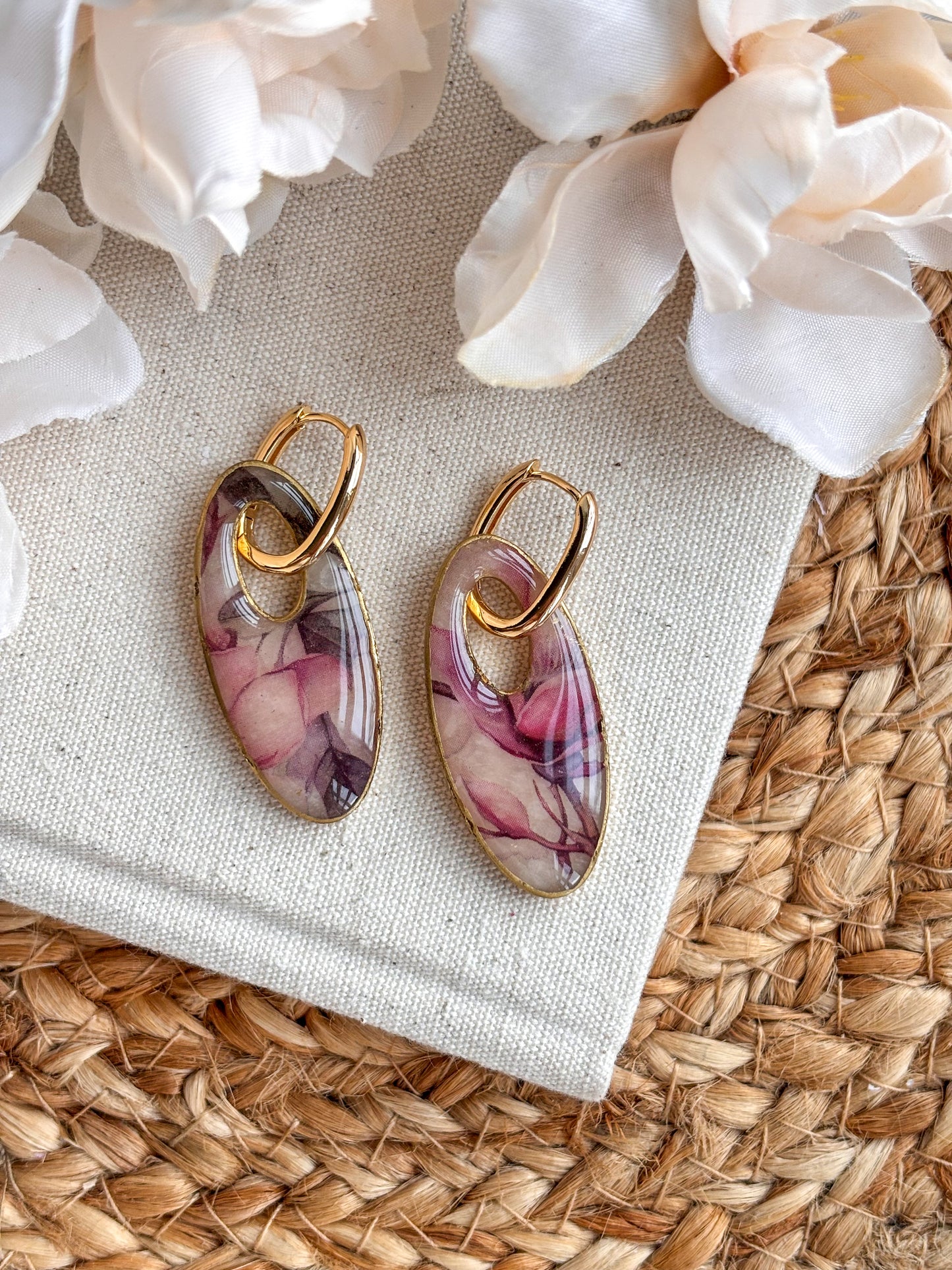 Oval Stained Glass Charms & Huggies