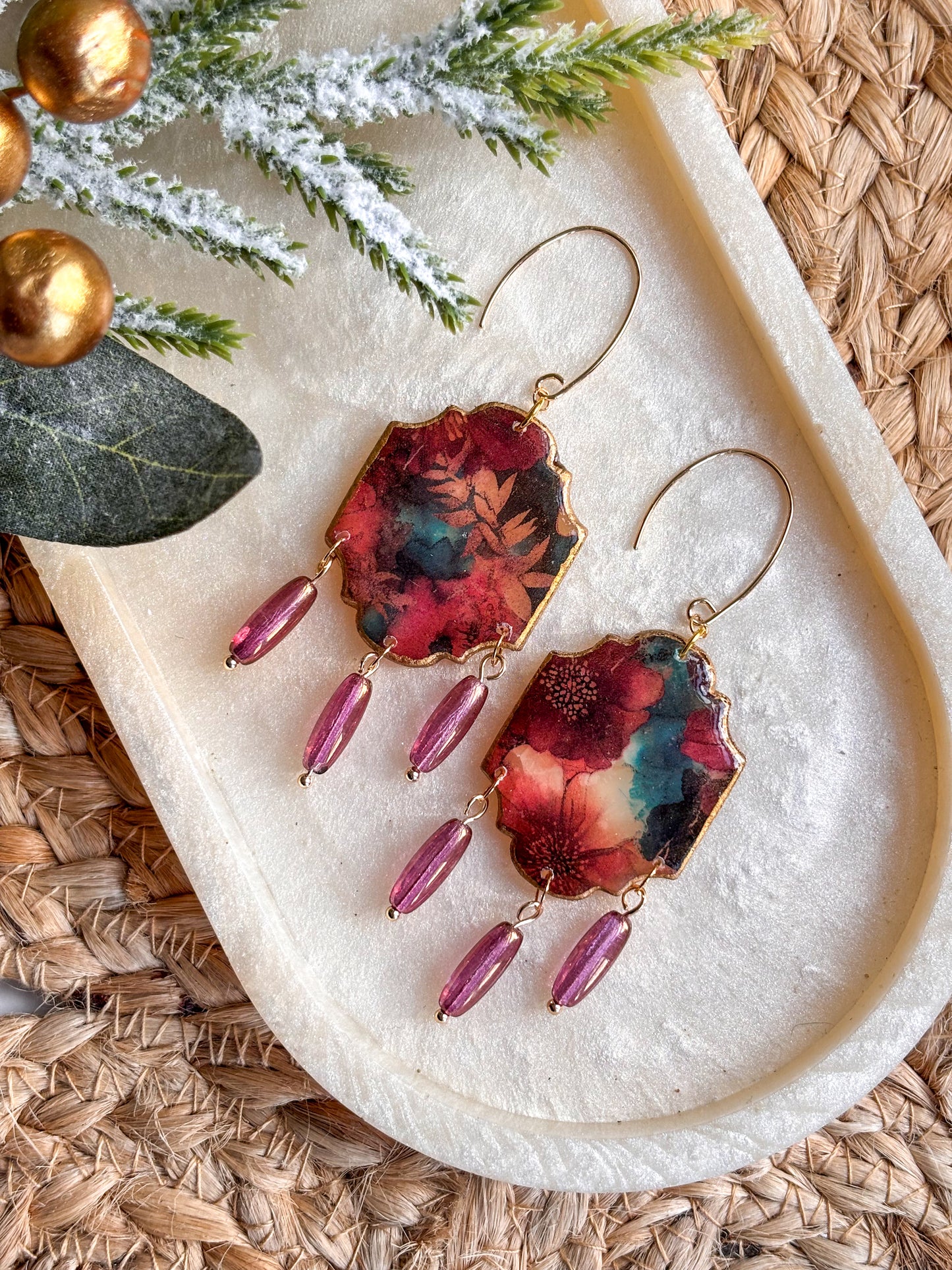 Stained Glass Effect Beaded Dangles