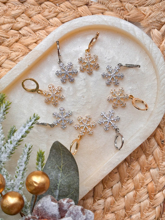 Sparkly Snowflake Huggies