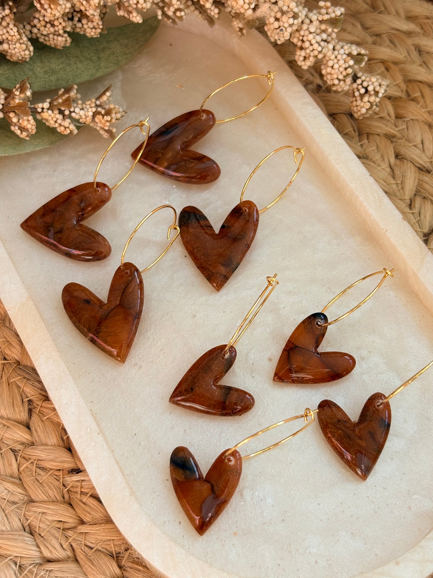 Tortie Heart Hoops