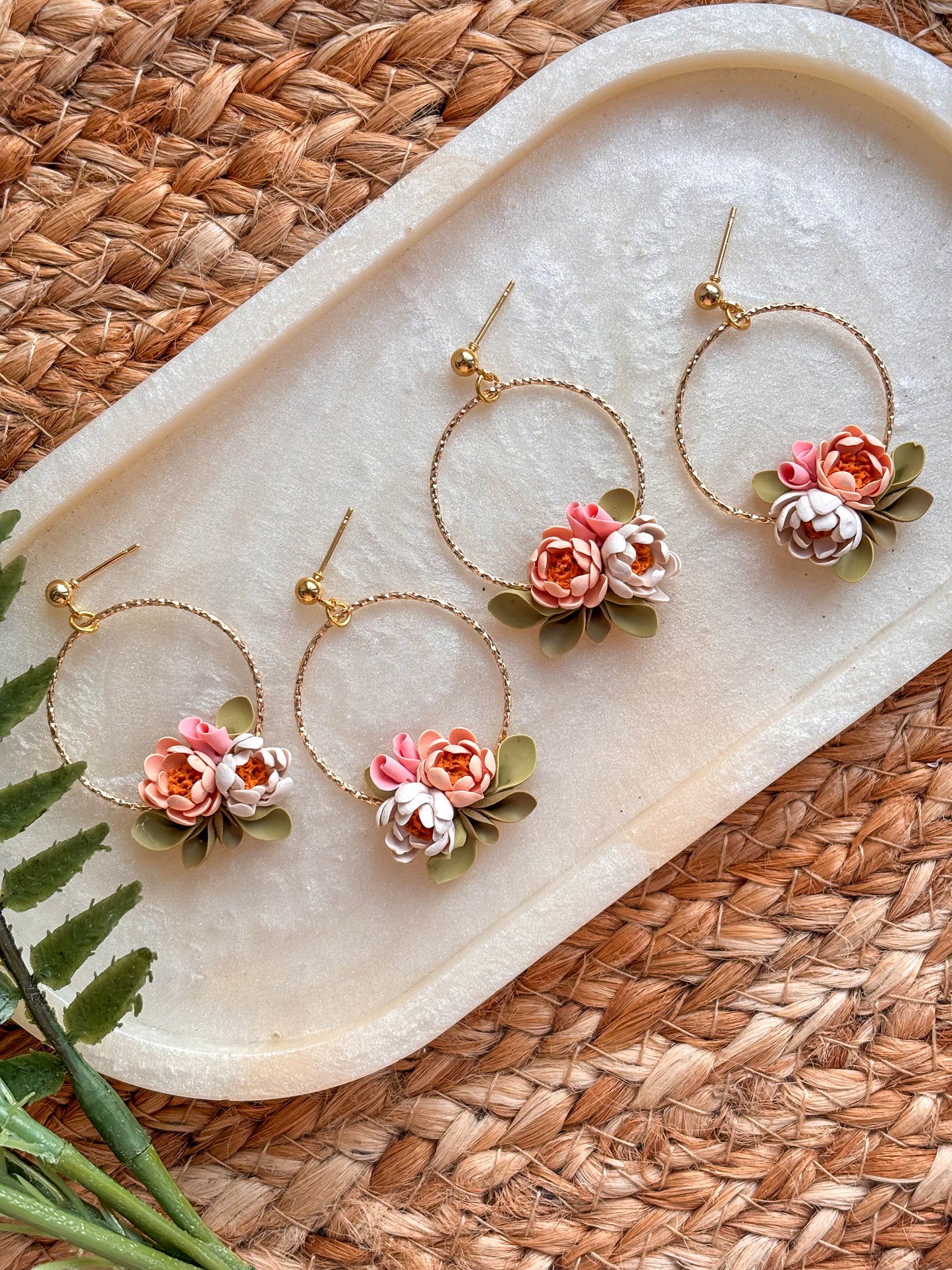 Peach Sorbet Wreath Dangles