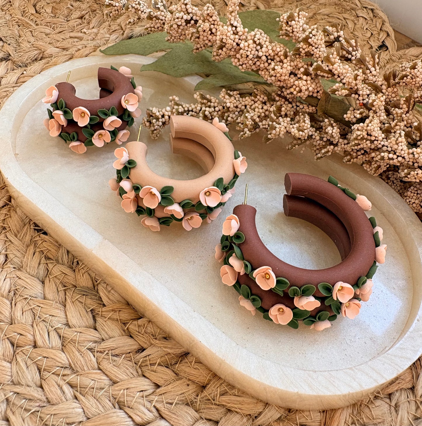 Boho Floral Hoops