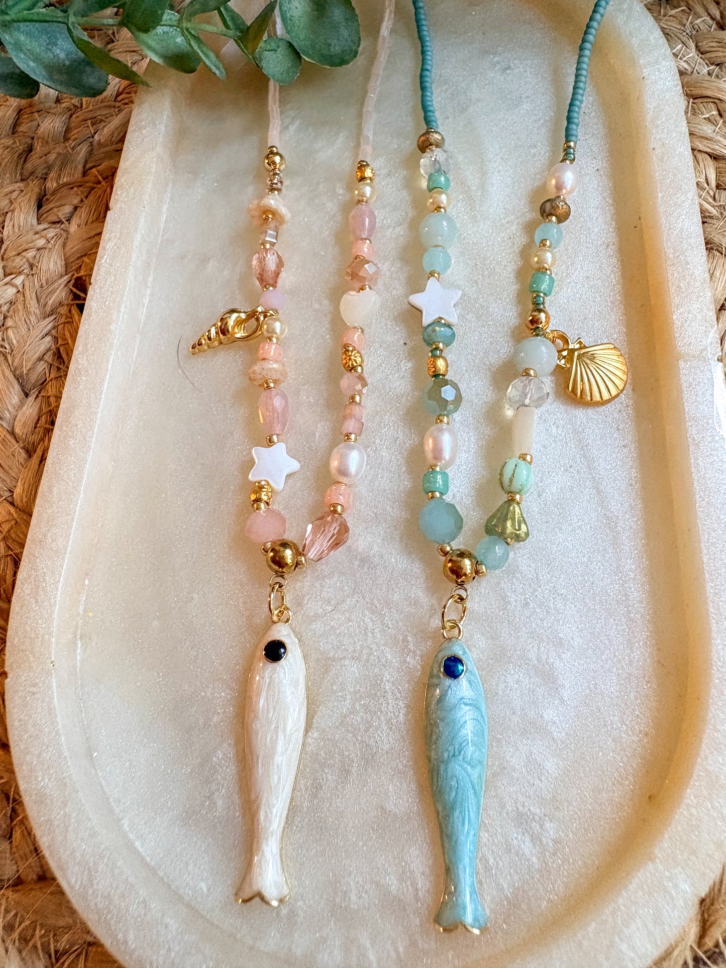 Little fishy beaded necklace