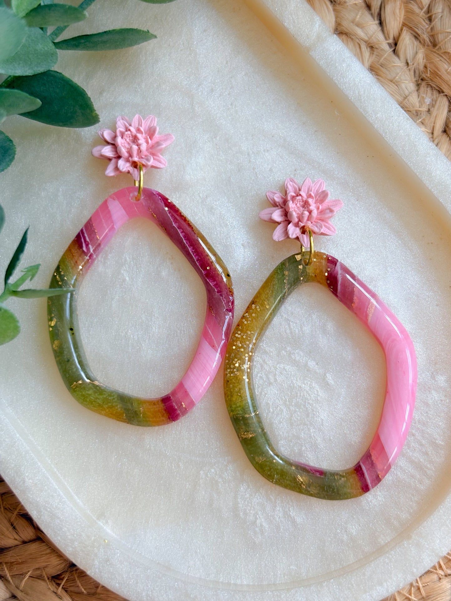 Mini Chrysanthemum Hoop Dangle