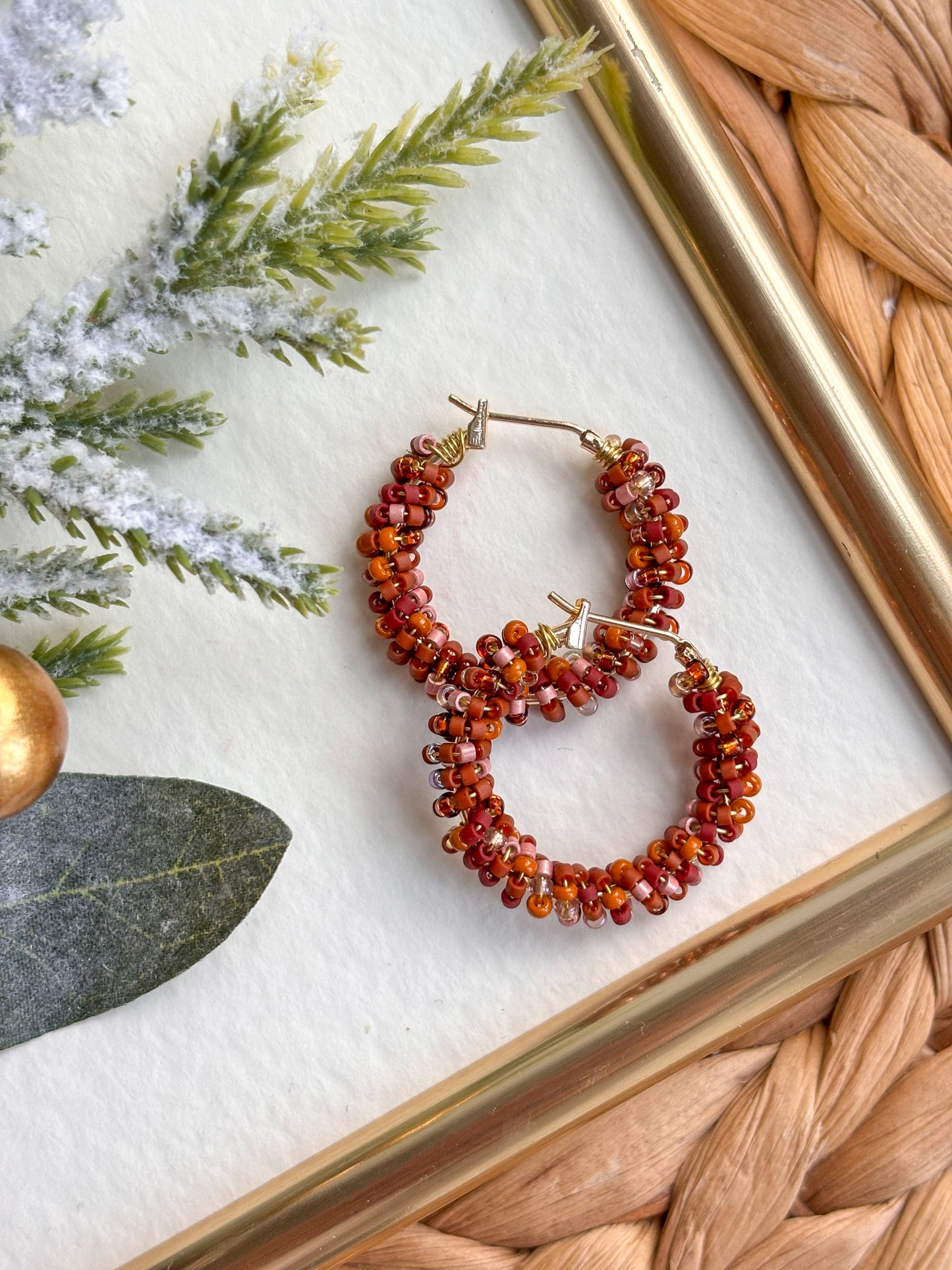 Festive Beaded Hoops