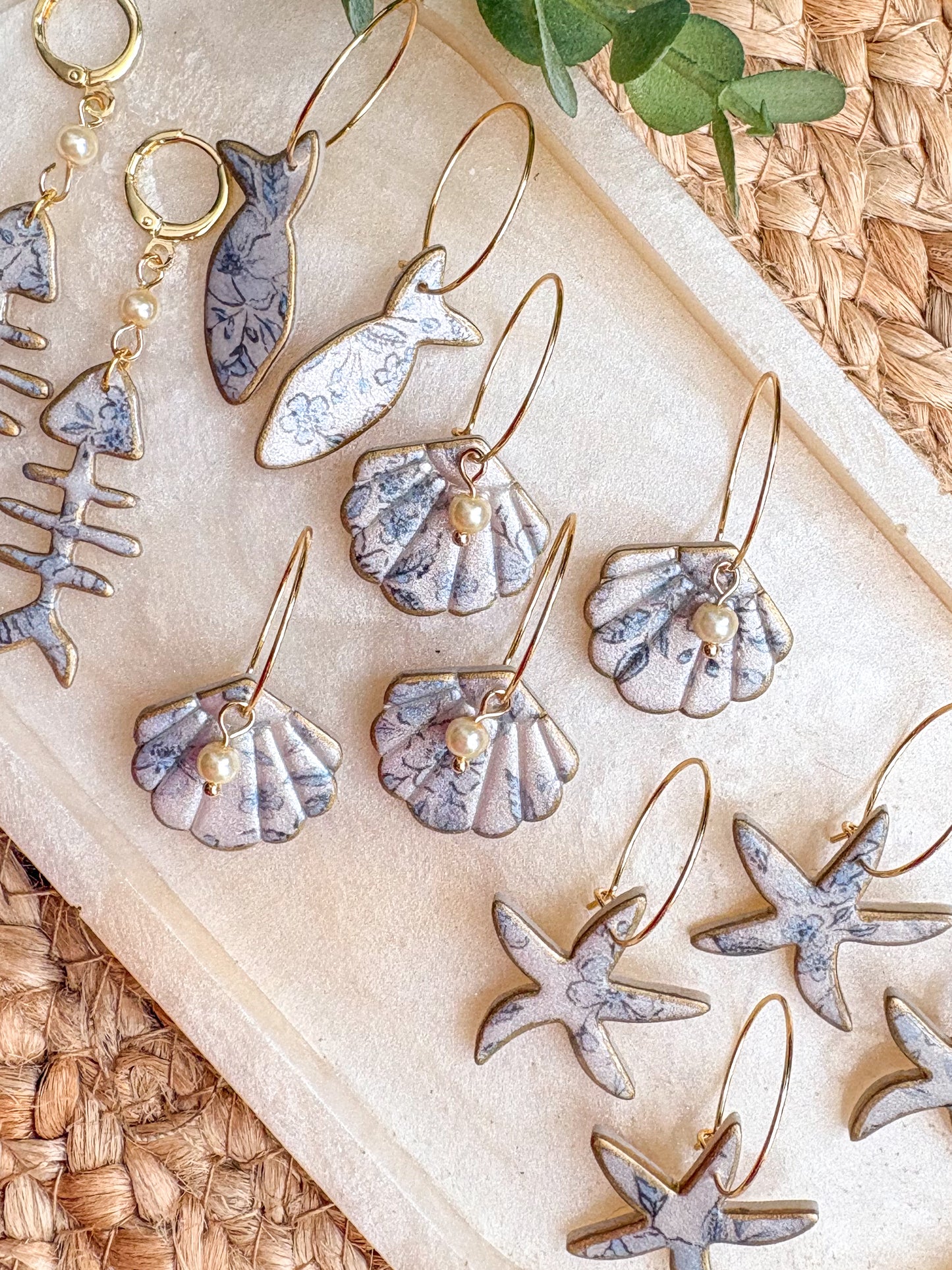 Ditsy floral organic fish hoops