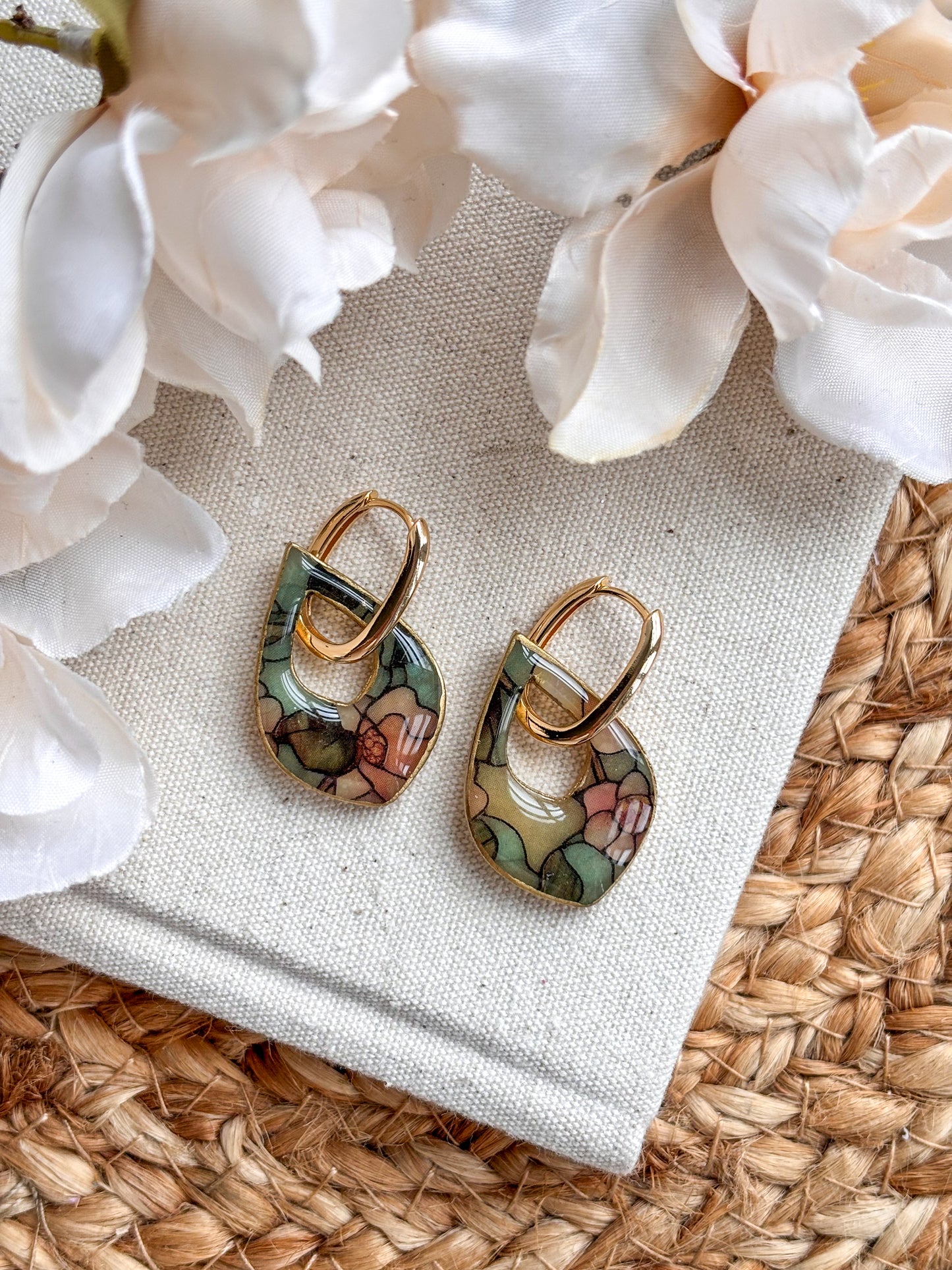 Stained Glass Teardrop Charms & Huggies