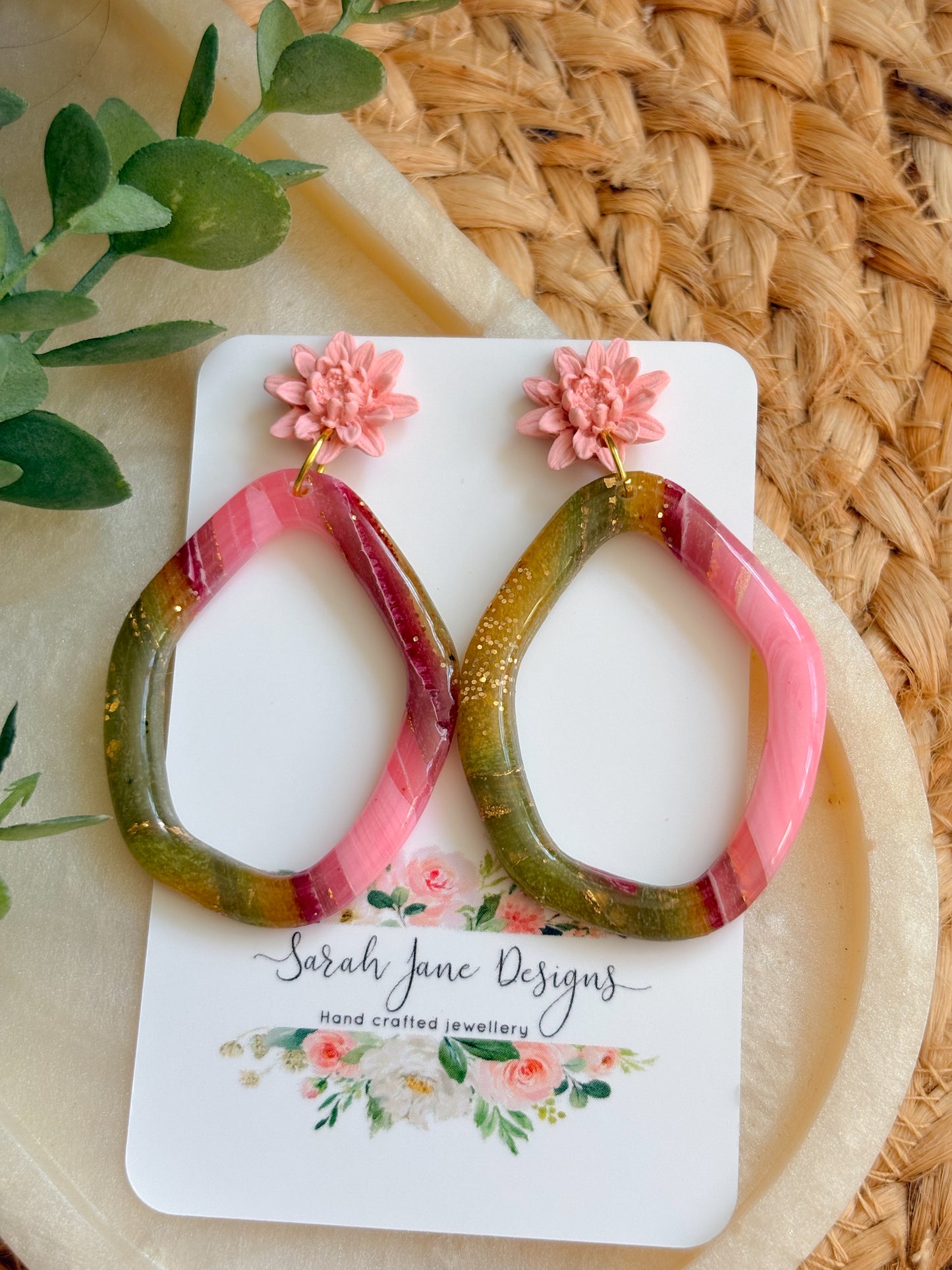 Mini Chrysanthemum Hoop Dangle