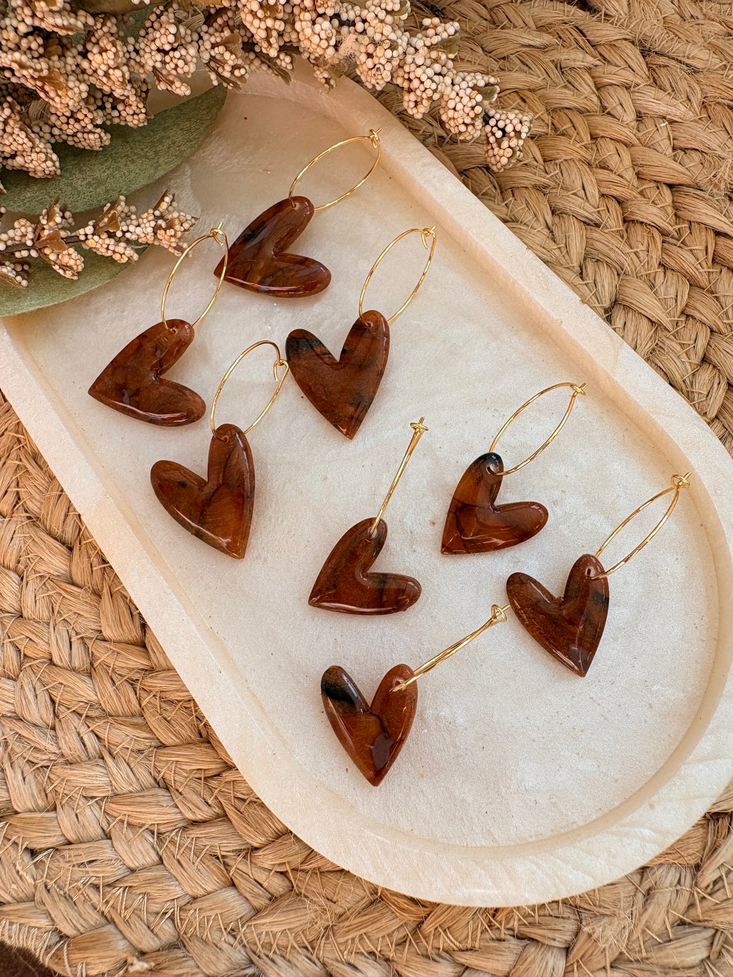 Tortie Heart Hoops
