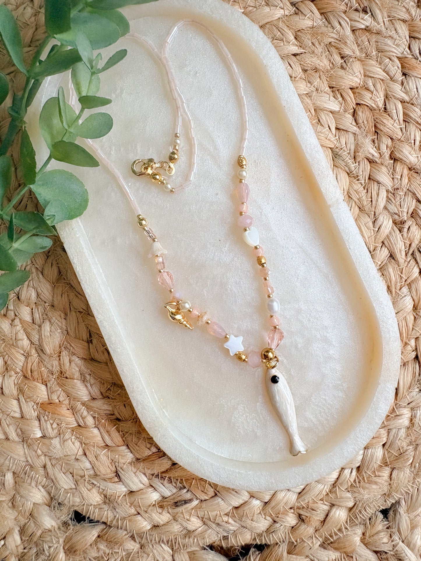 Little fishy beaded necklace