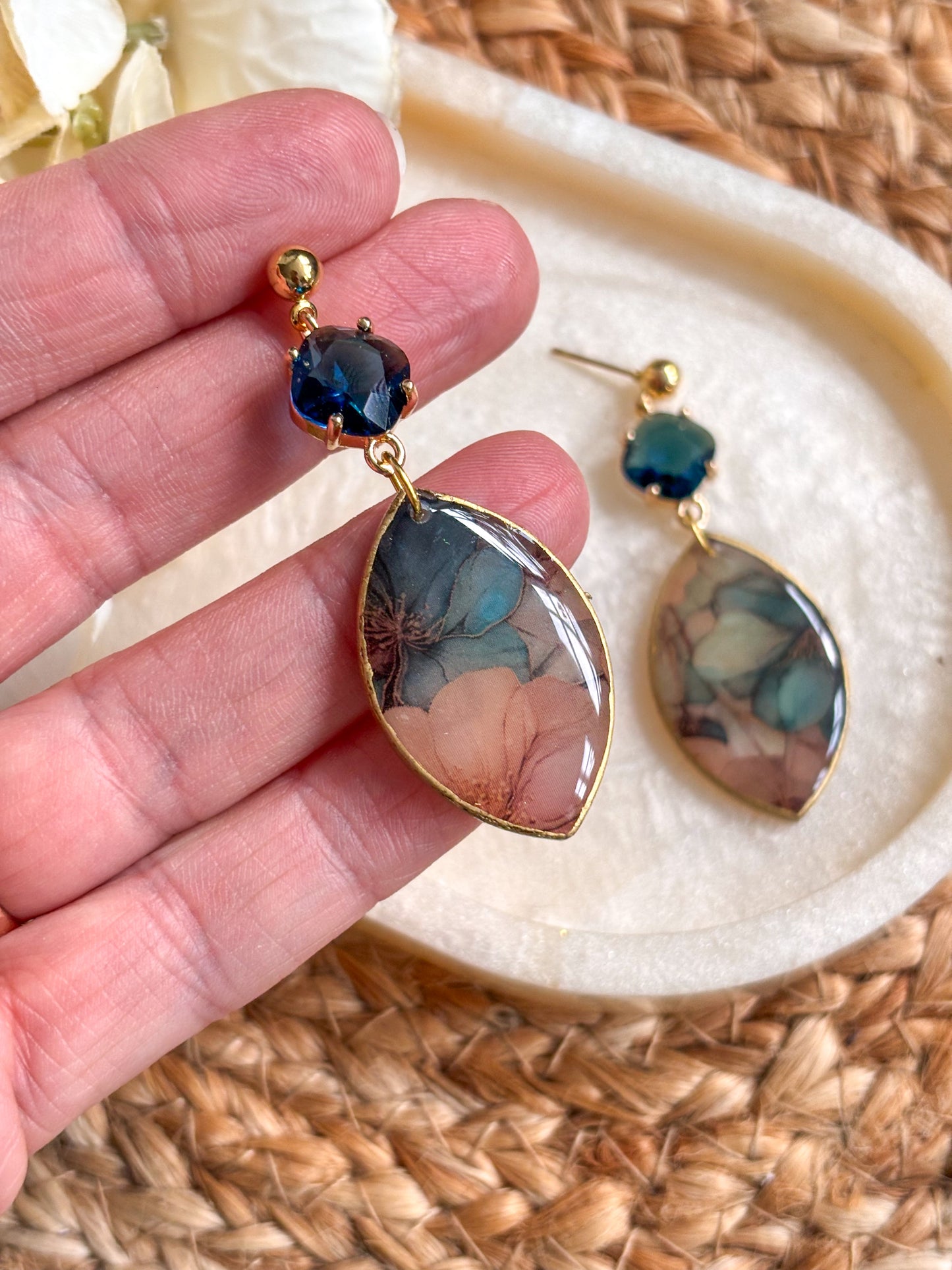 Blue Stained Glass Effect Dangles