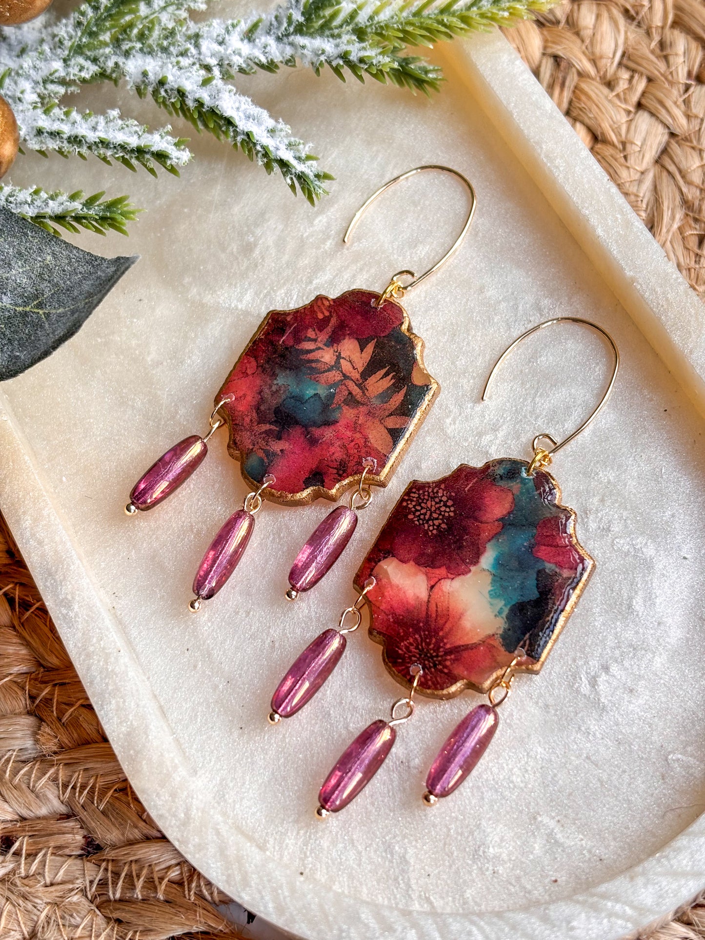 Stained Glass Effect Beaded Dangles