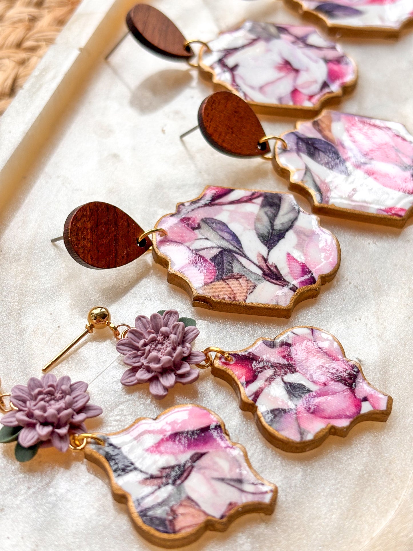 Winter Floral Dangles