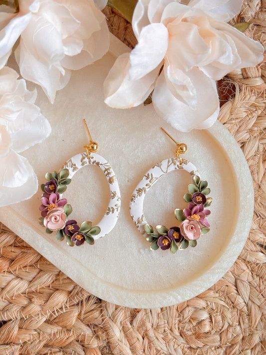 Organic Floral Wreath Earrings