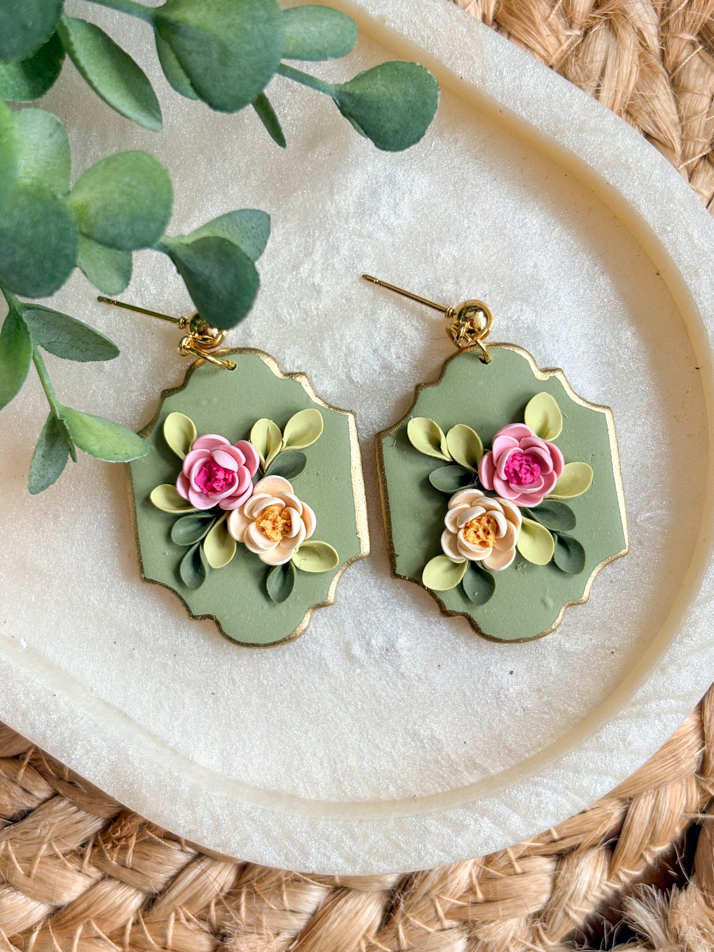 Green Framed Florals