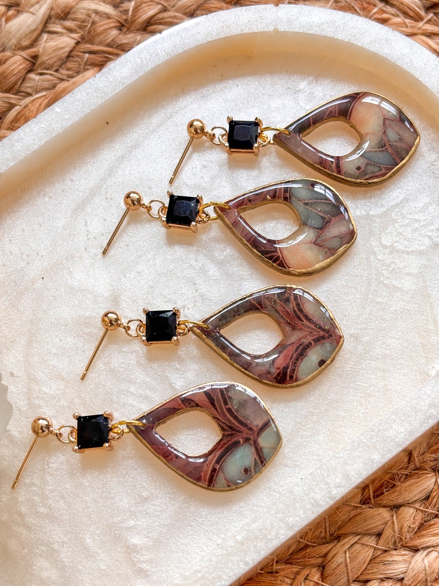 Stained Glass and Gem Stone Dangles