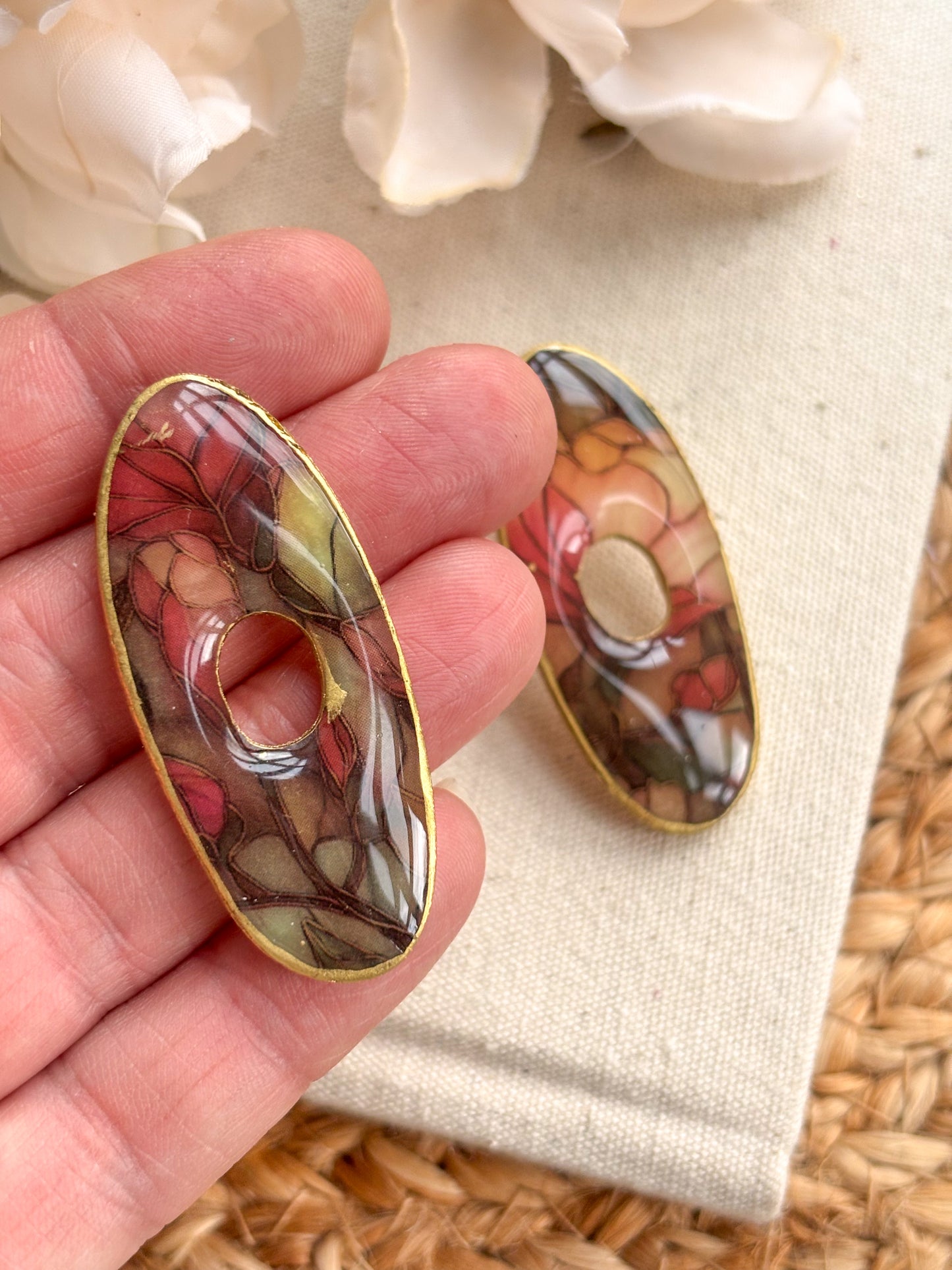 Large Organic Stained Glass Effect Studs