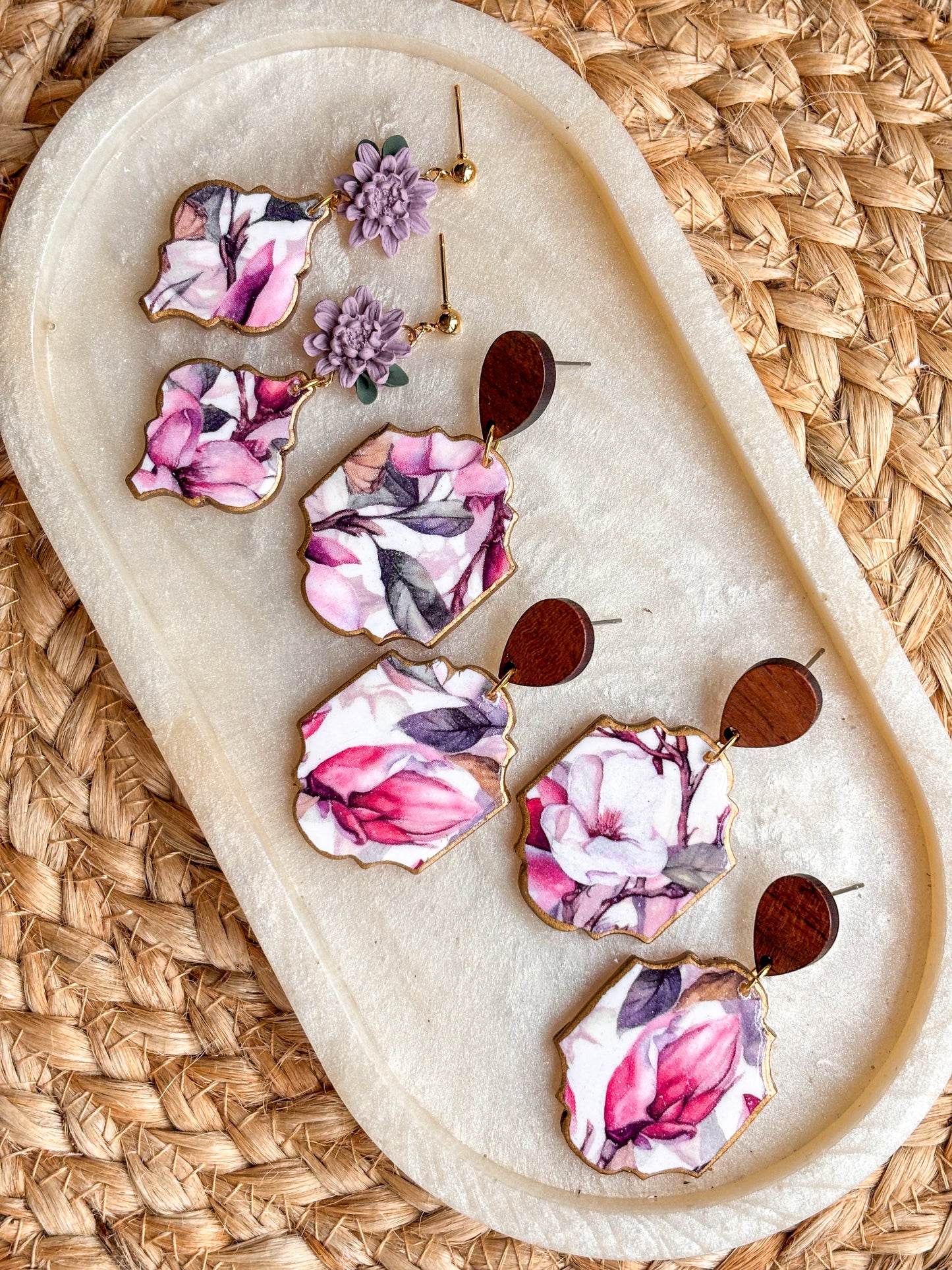 Winter Floral Dangles