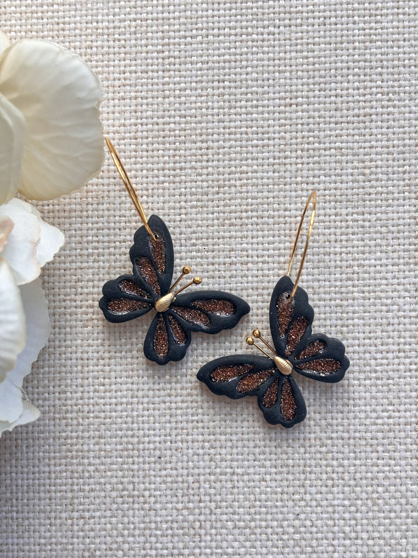 Glitter Butterfly Hoops